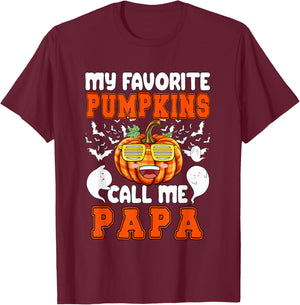 My Favorite Pumpkin Call Me Papa Halloween Family Lover T-Shirt - T-Shirt | Maroon