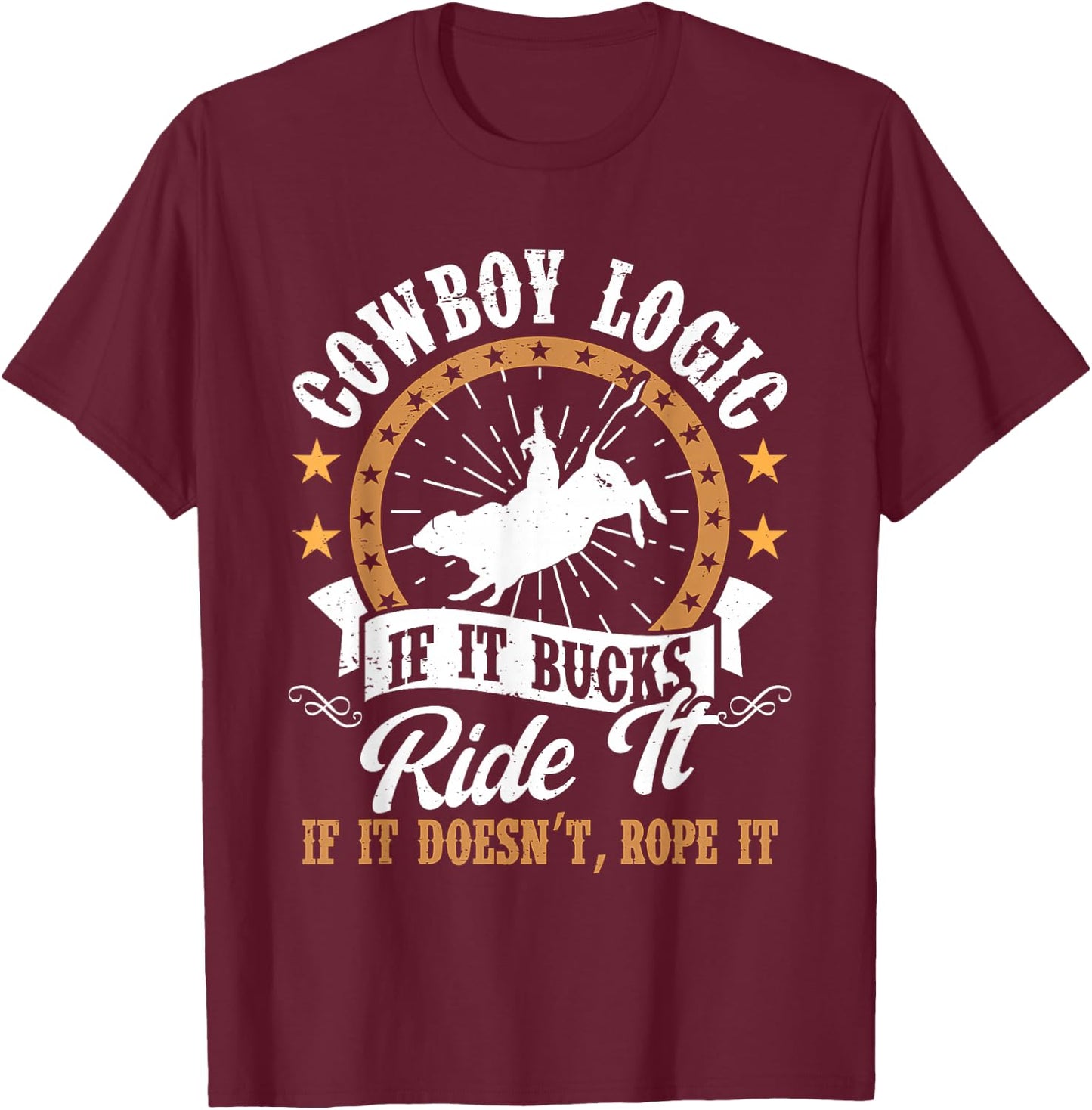 Howdy Equestrian Wild West Country Music Rider Rodeo Cowboy T-Shirt - T-Shirt | Maroon