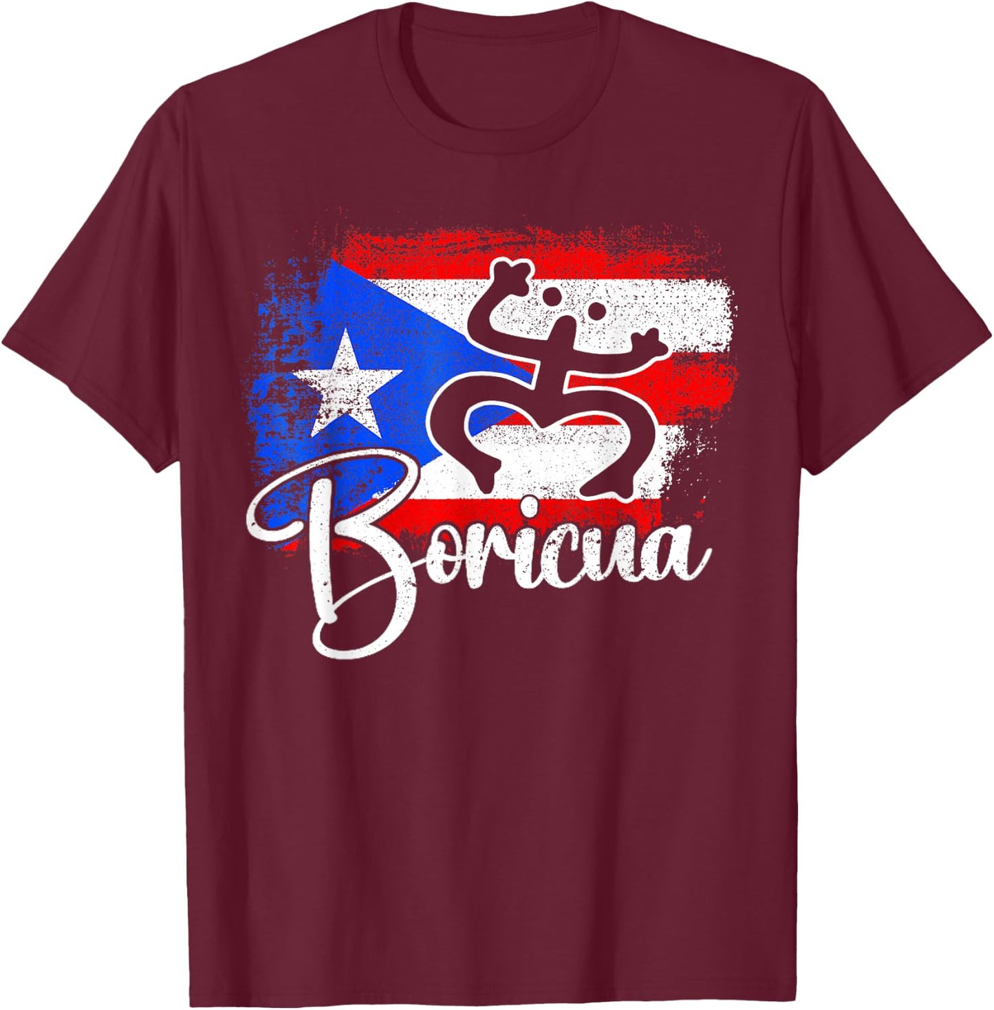Boricua Puerto Rico Flag Puerto Rican Frog Men Women Kids T-Shirt - T-Shirt | Maroon