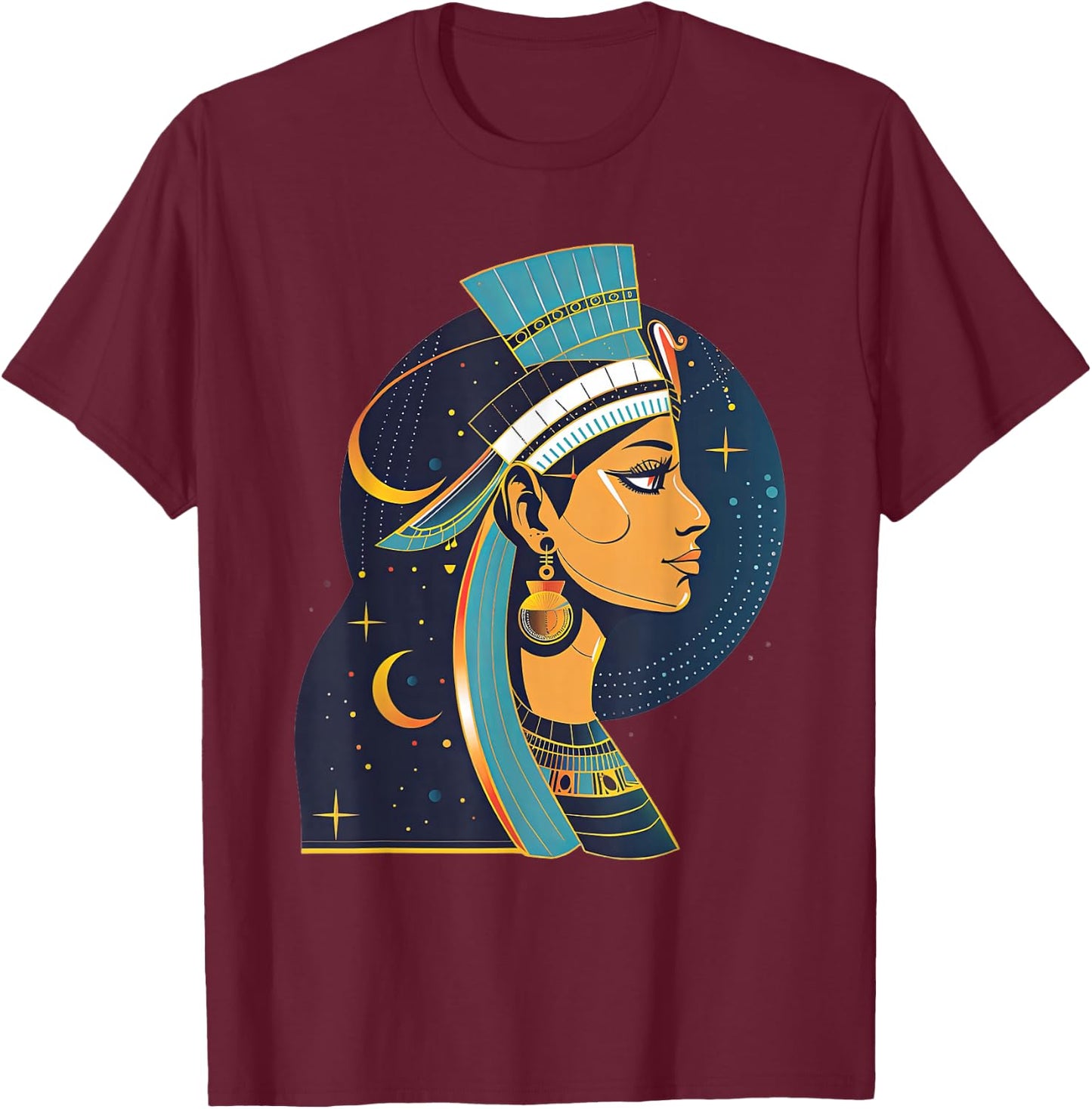 Inanna 90s Retro Ishtar Goddess Queen Of Heaven T-Shirt - T-Shirt | Maroon