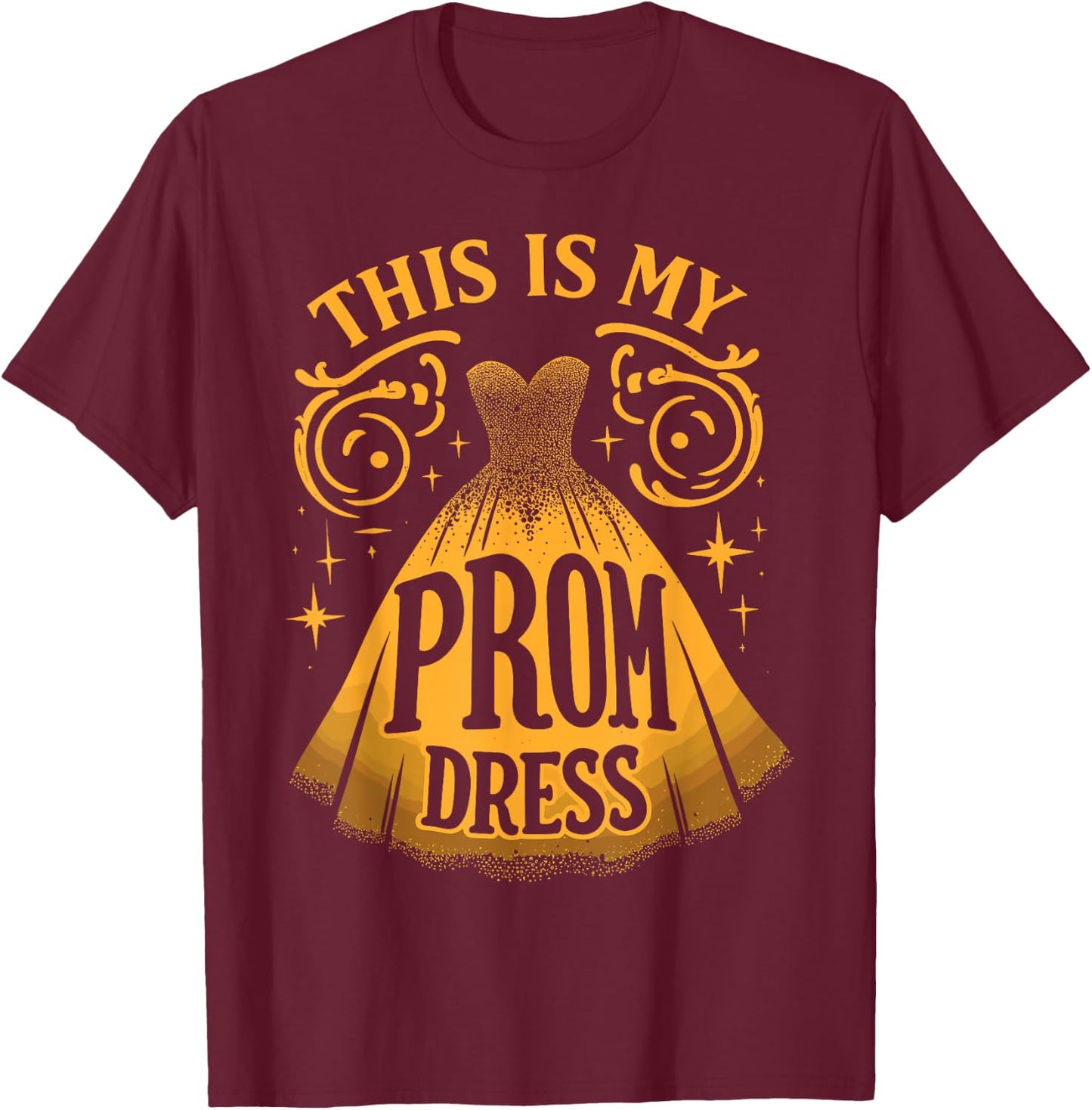 Party Night Prom Dress Promenade Graduation T-Shirt - T-Shirt | Maroon