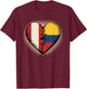 Half Peruvian Colombian Roots Peru Colombia T-Shirt - T-Shirt | Maroon