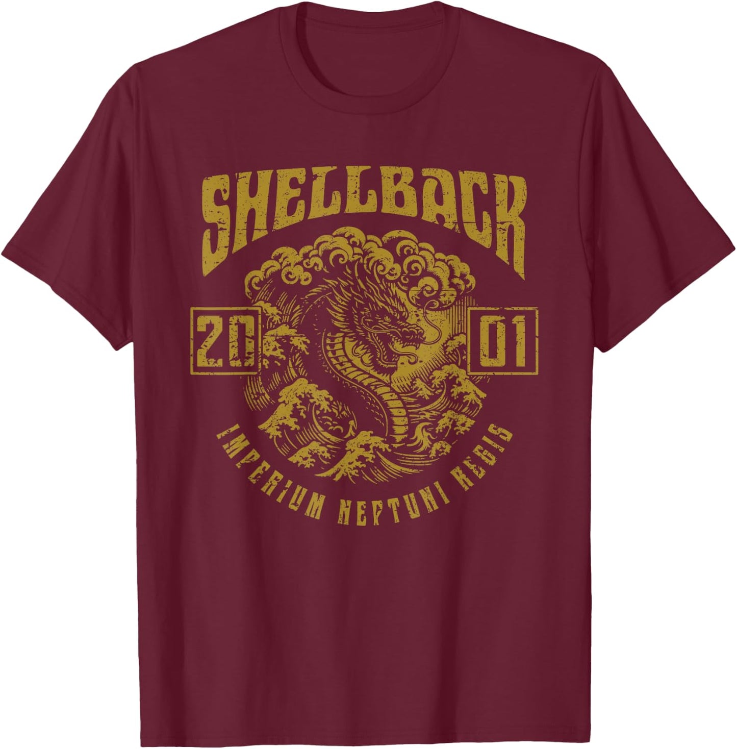 Shellback 2001 Equator Crossing Design for the year 2001 T-Shirt - T-Shirt | Maroon