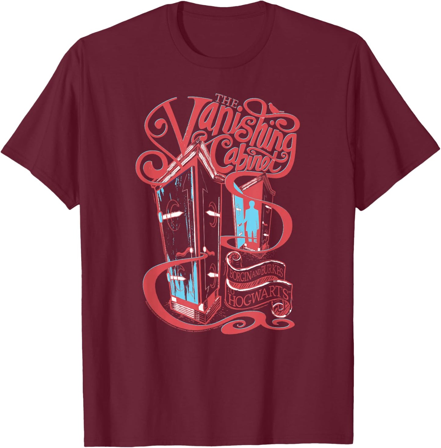 Harry Potter The Vanishing Cabinet Borgin Burkes T-Shirt - T-Shirt | Maroon