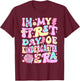 Groovy In My First Day Kindergarten Era Back To School Girls T-Shirt - T-Shirt | Maroon