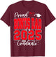 Proud Bonus Dad of a Class of 2025 Graduate Graduation T-Shirt - T-Shirt | Maroon