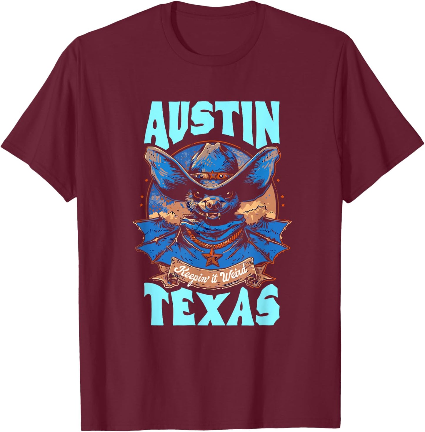 Texas Pride - Keep It Weird Austin - Austin Bats T-Shirt - T-Shirt | Maroon