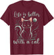 Cats Lover Funny Cute Cat T-Shirt - T-Shirt | Maroon