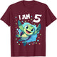 5 Years old 5 birthday Sea Turtles Boy Girl Sea Turtle T-Shirt - T-Shirt | Maroon
