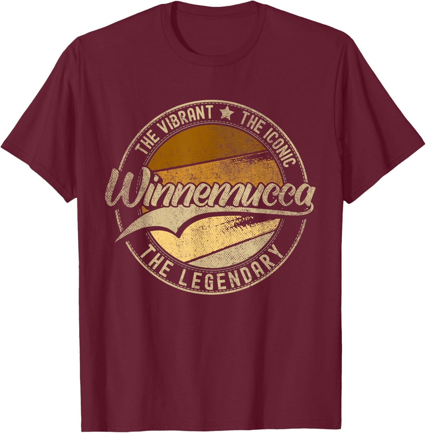 Winnemucca NV | Nevada | Vintage Distressed T-Shirt - T-Shirt | Maroon