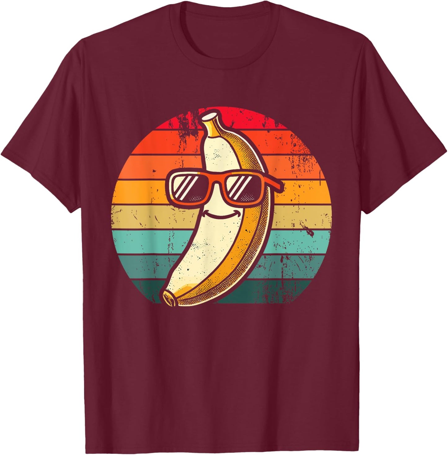 Retro Banana Novelty Men Women Kids Funny Banana T-Shirt - T-Shirt | Maroon