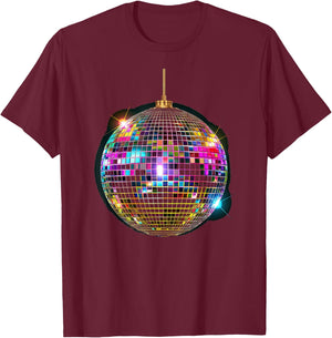 Coloured Disco Ball Vintage Retro House Disco Ball Cool Party T-Shirt - T-Shirt | Maroon