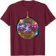 Coloured Disco Ball Vintage Retro House Disco Ball Cool Party T-Shirt - T-Shirt | Maroon