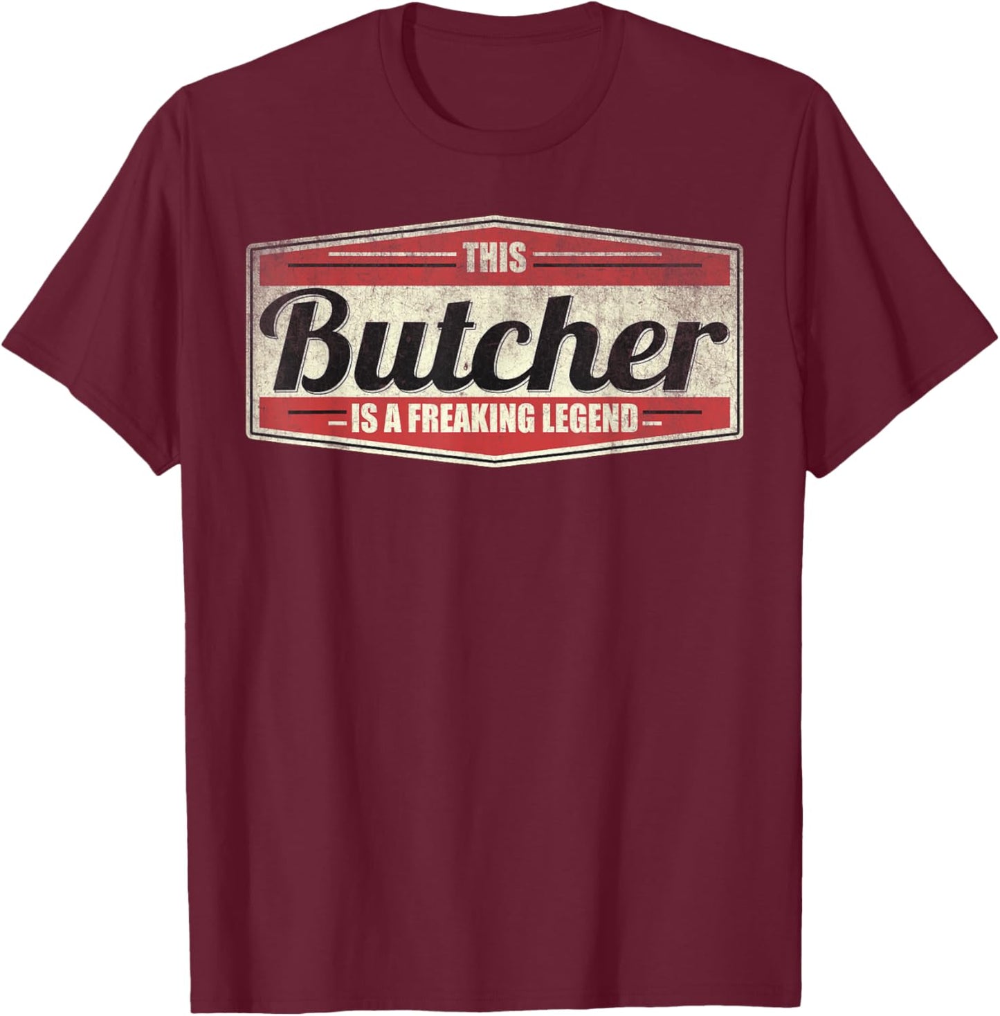 Funny Profession Quote Vintage Butcher T-Shirt - T-Shirt | Maroon