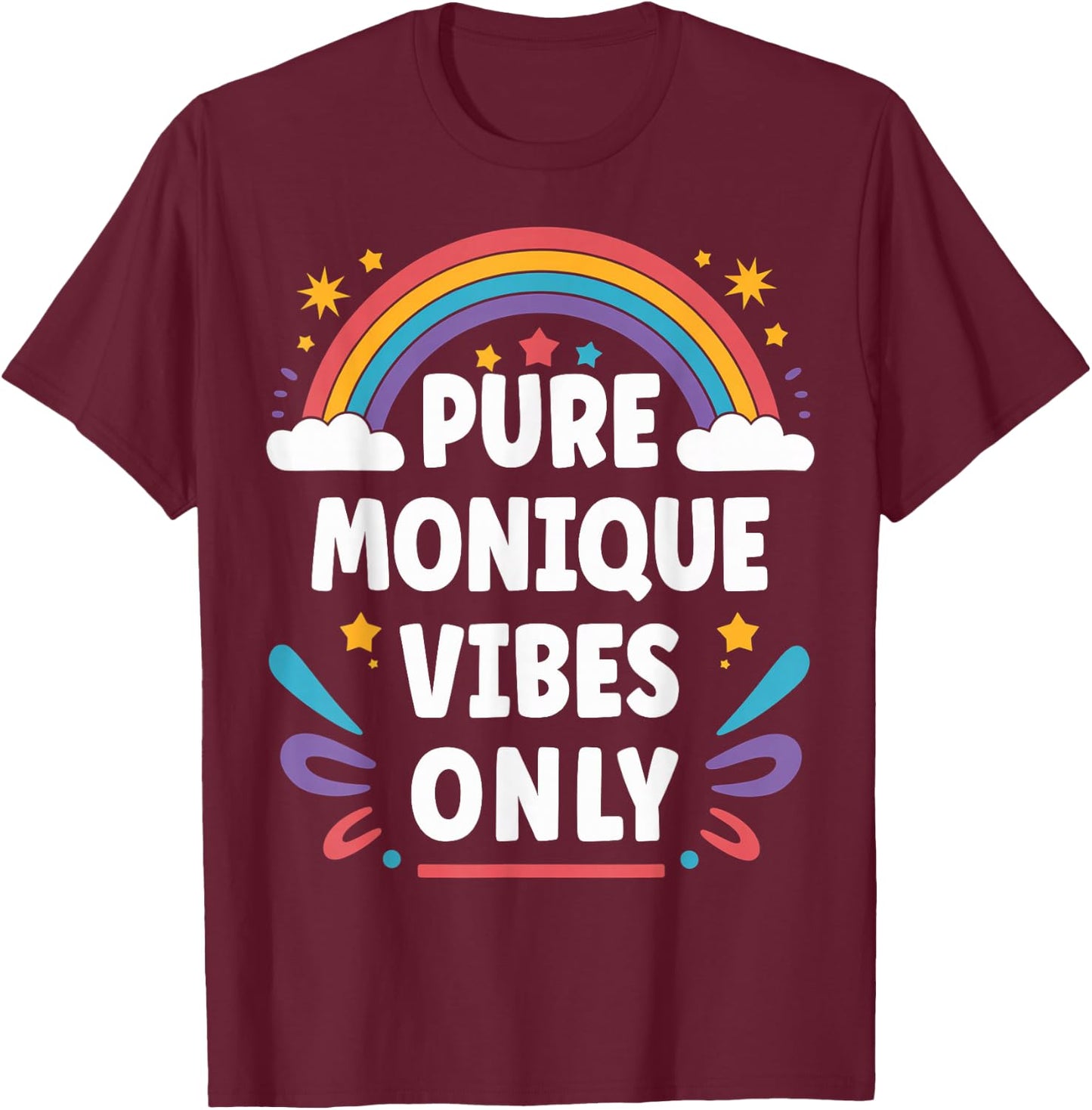MONIQUE Vibes Only Cute Retro Girls MONIQUE Name T-Shirt - T-Shirt | Maroon