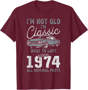 1974 Classic Car 51st Birthday T-Shirt - T-Shirt | Maroon