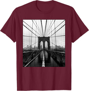 Brooklyn Bridge Photo Art NYC New York City Skyline Brooklyn T-Shirt - T-Shirt | Maroon