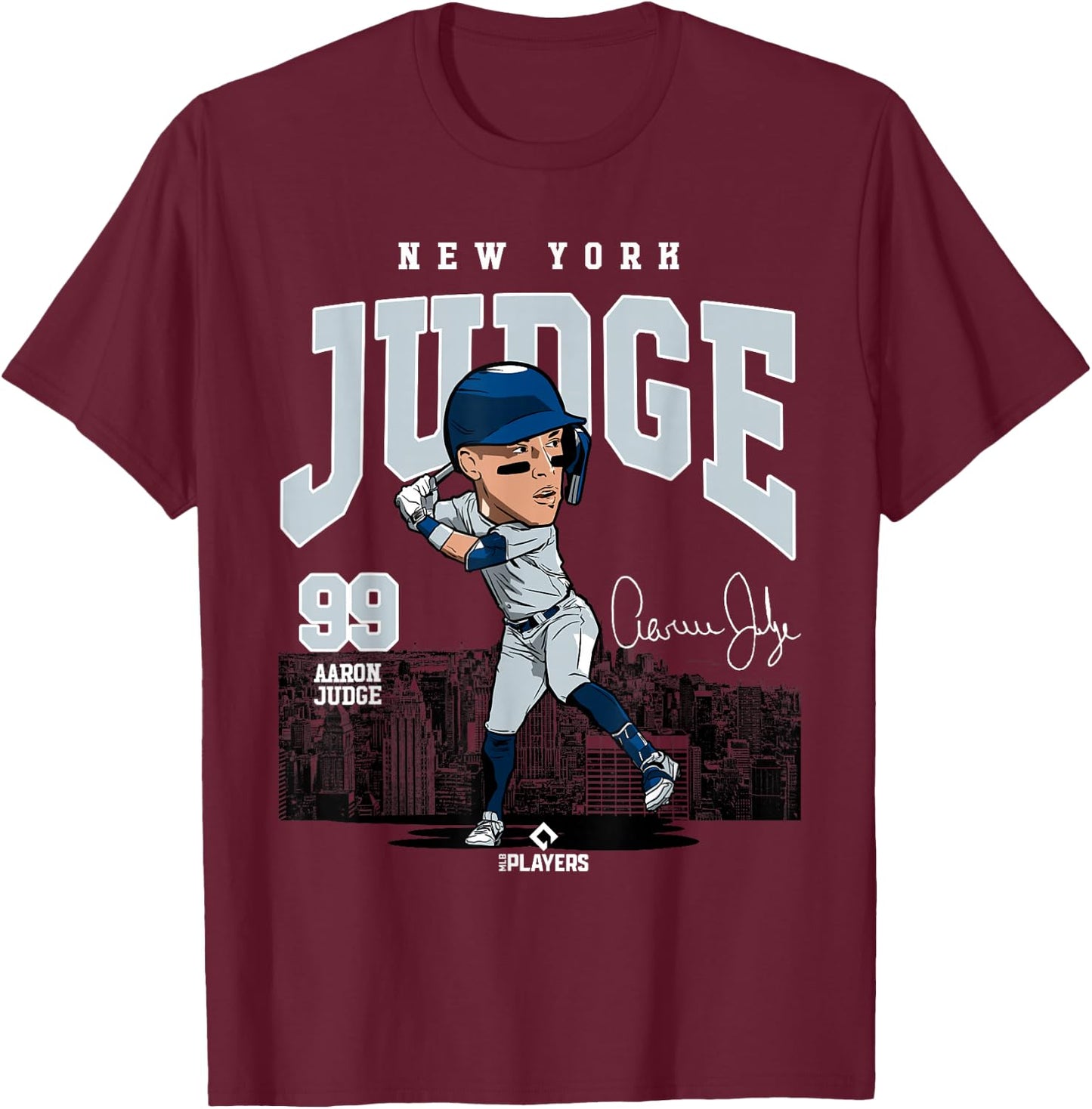 Aaron Judge | New York Baseball MLB Players | MLBJUD3005 T-Shirt - T-Shirt | Maroon