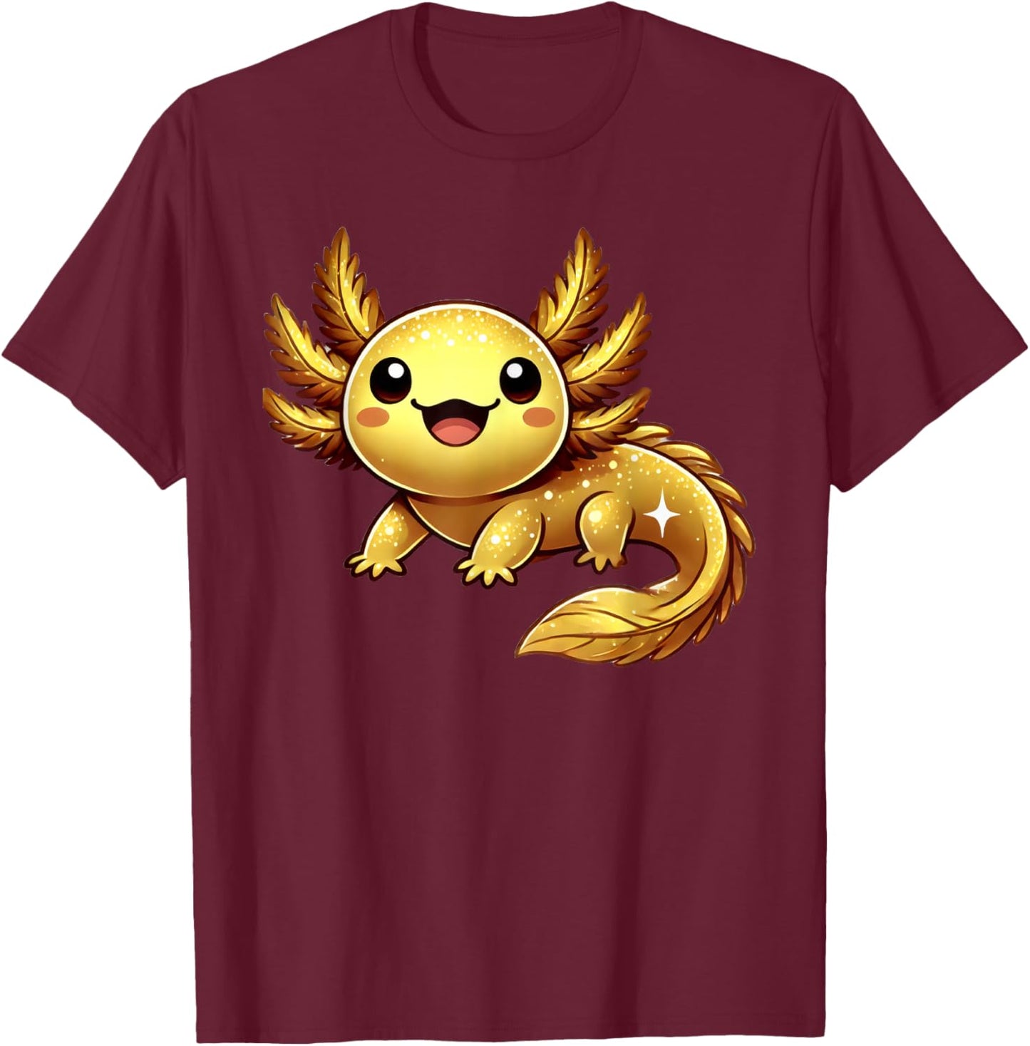 Gold Axolotl Cute Axolotls Lover T-Shirt - T-Shirt | Maroon
