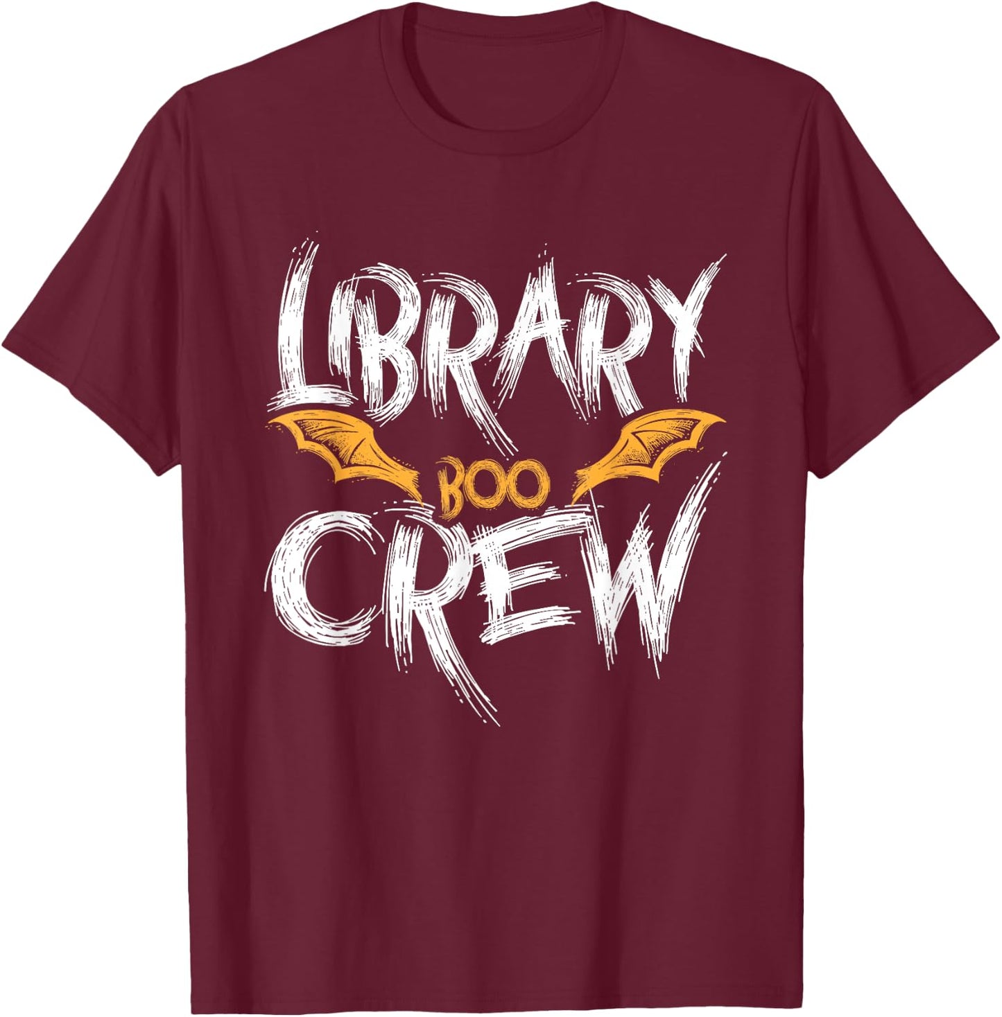 Library Boo Ghost Reading Book Lover Halloween Librarian T-Shirt - T-Shirt | Maroon