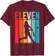 11th Birthday Retro Baseball 11 Years Old Boy Girl T-Shirt - T-Shirt | Maroon