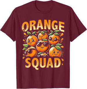 Summer Citrus Fruit Orange Squad T-Shirt - T-Shirt | Maroon