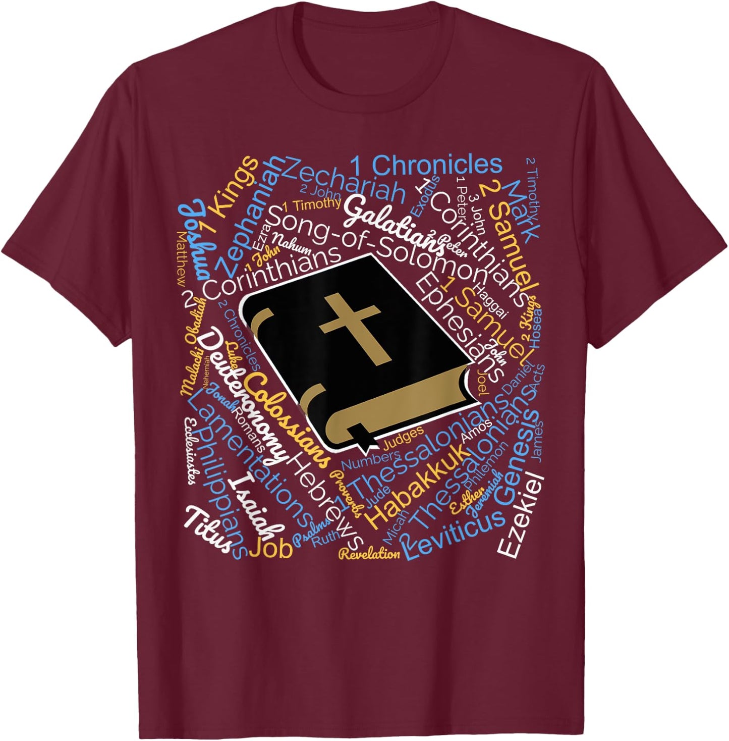 The 66 Books of the Bible T-Shirt - T-Shirt | Maroon