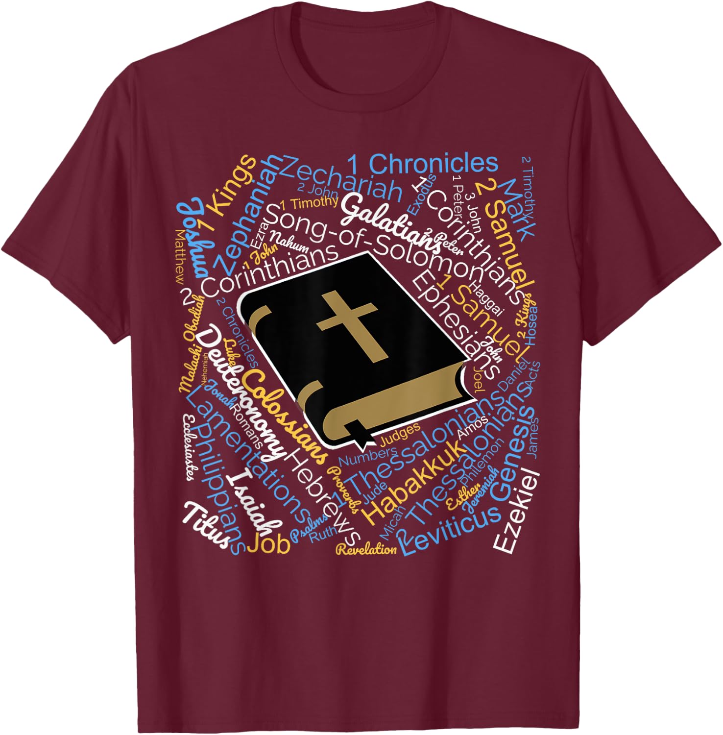The 66 Books of the Bible T-Shirt - T-Shirt | Maroon