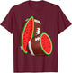 Funny Watermelon Football Ball Tropical Melon Summer Vibes Men Women Kids T-Shirt - T-Shirt | Maroon