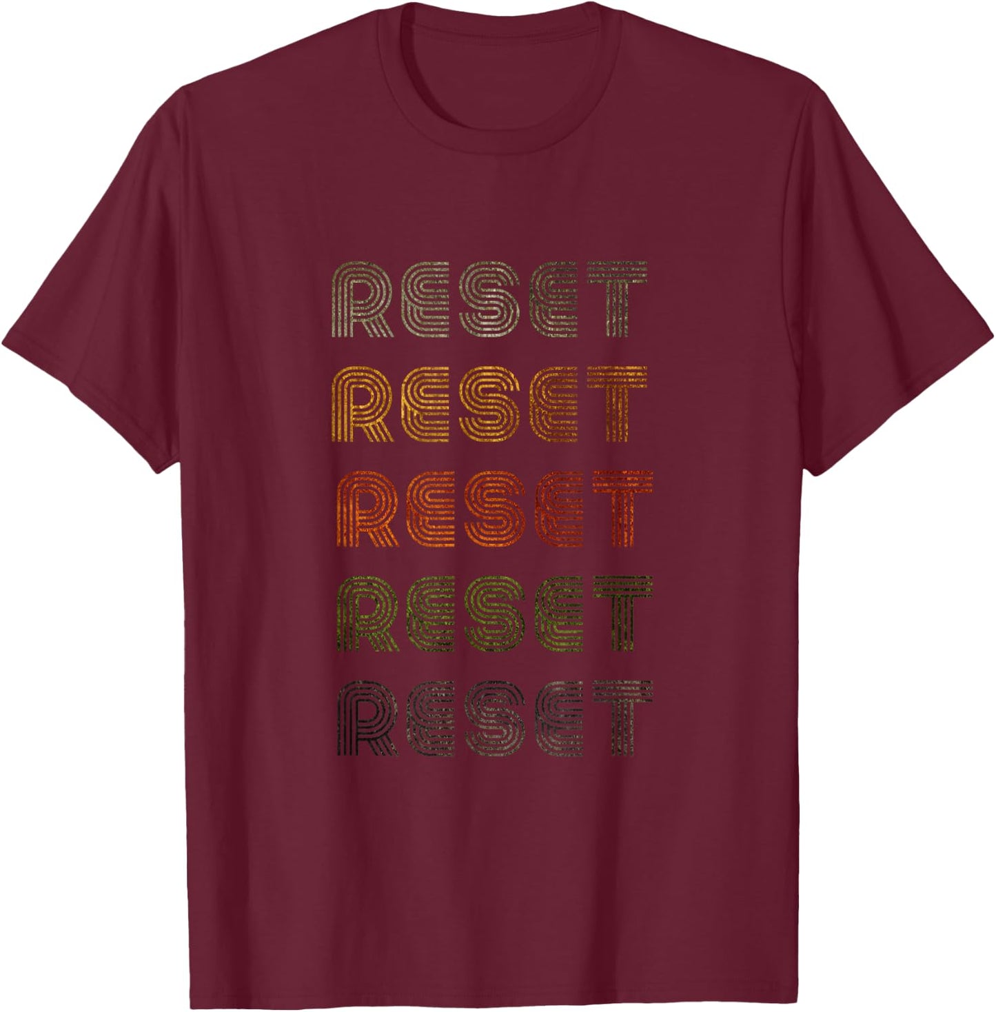 Love Heart Reset Grunge Vintage Style Black Reset T-Shirt - T-Shirt | Maroon
