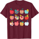 Funny Art Apples Back to School for Teacher Student T-Shirt - T-Shirt | Maroon