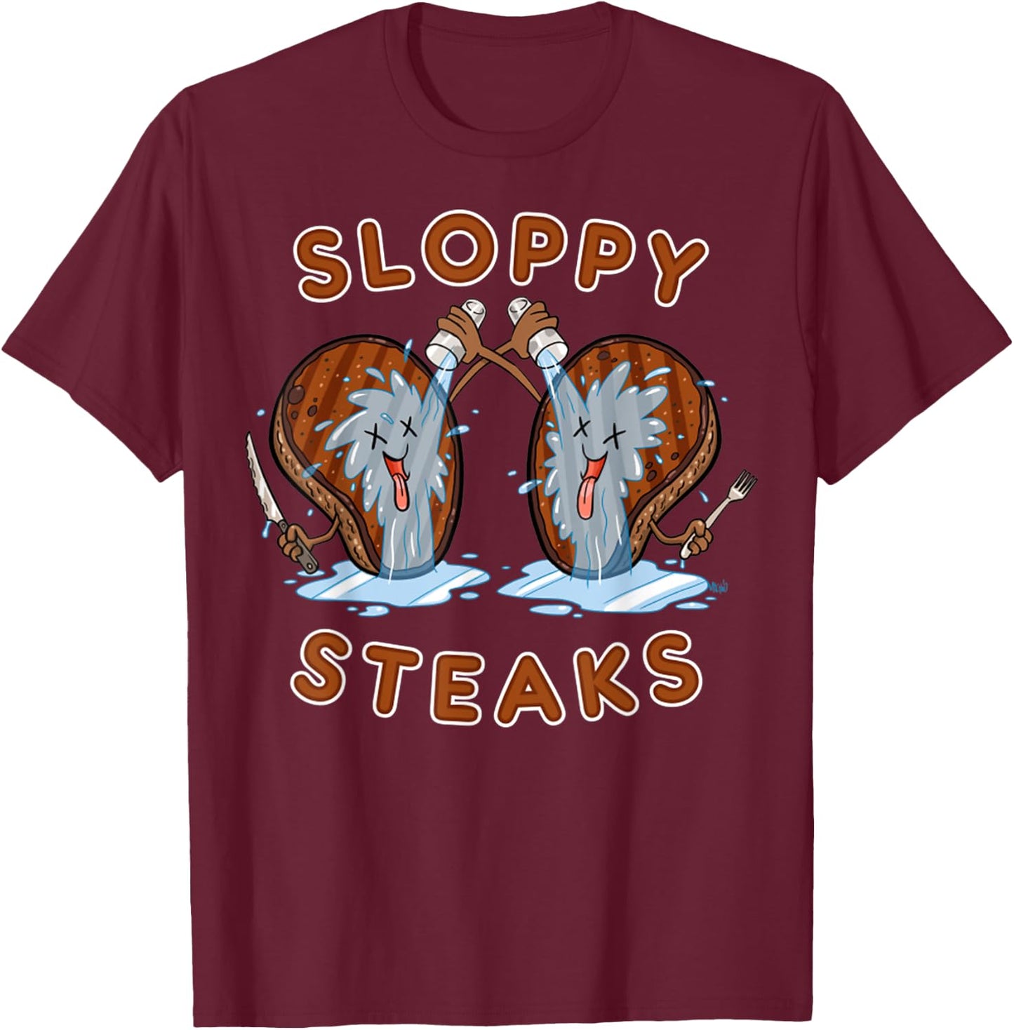 Vintage Sloppy Steaks I Think You Should Leave T-Shirt - T-Shirt | Maroon