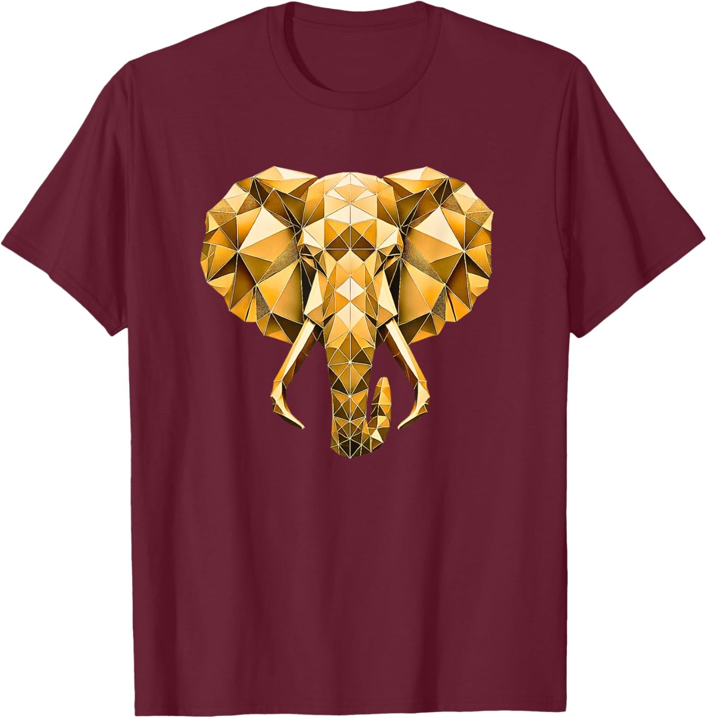 Gold Elephant T-Shirt - T-Shirt | Maroon