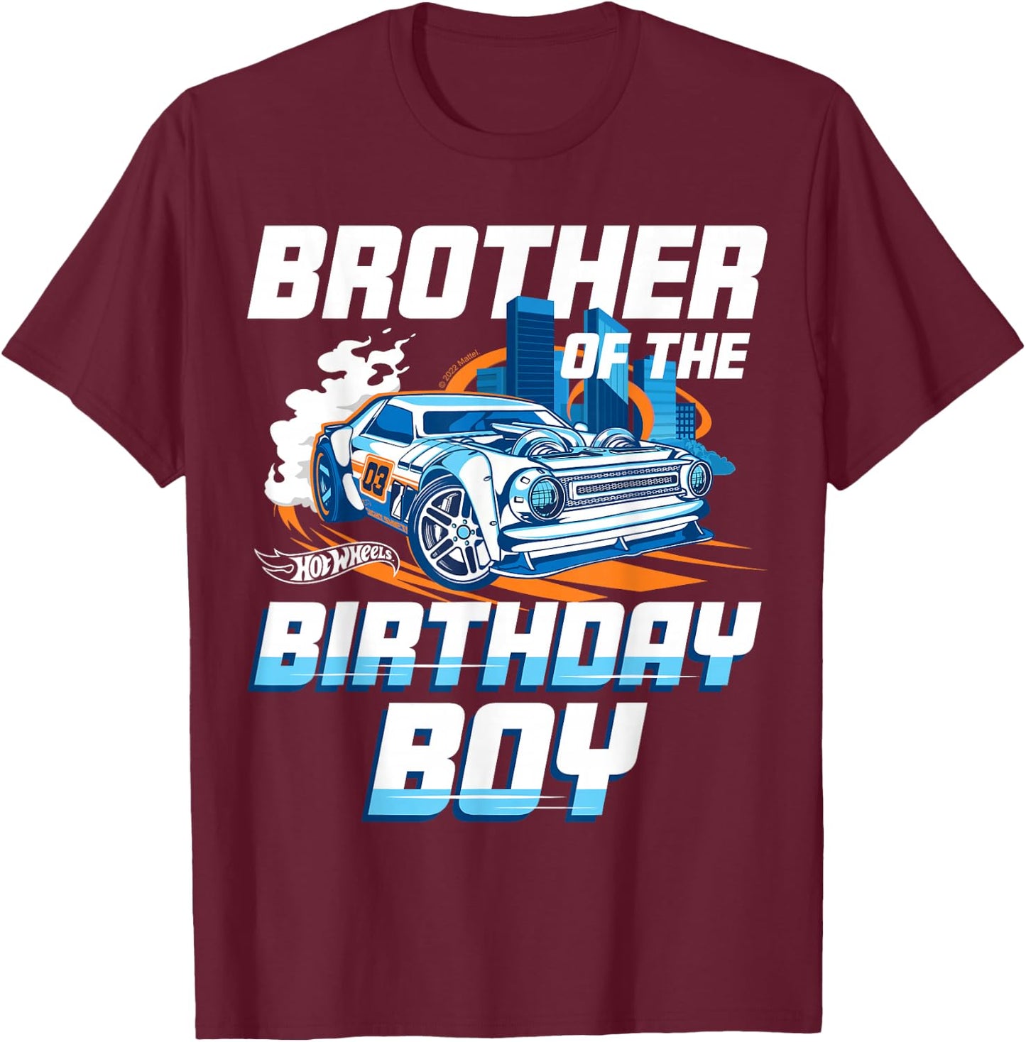 Hot Wheels Brother of the Birthday Boy T-Shirt - T-Shirt | Maroon