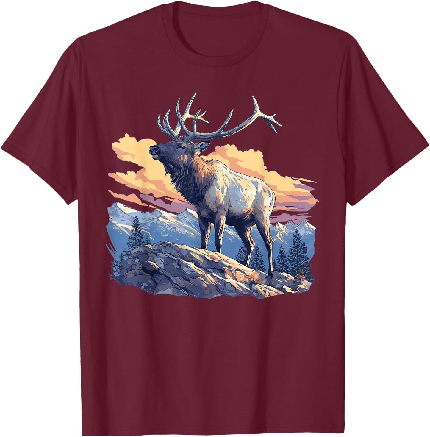 Elks Elk T-Shirt - T-Shirt | Maroon