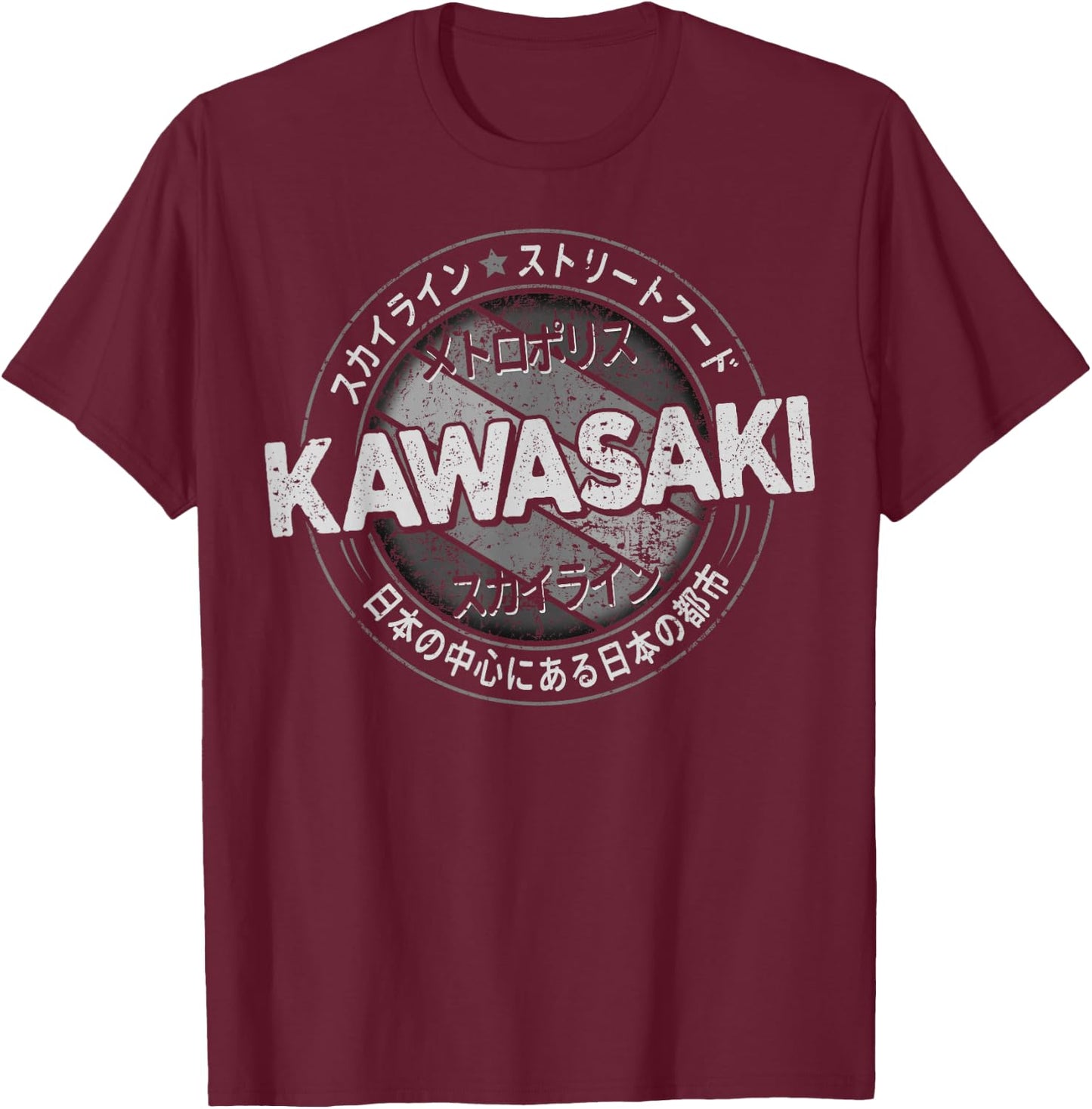Kawasaki City 90s Retro Japan Aesthetics 80s Kawasaki T-Shirt - T-Shirt | Maroon