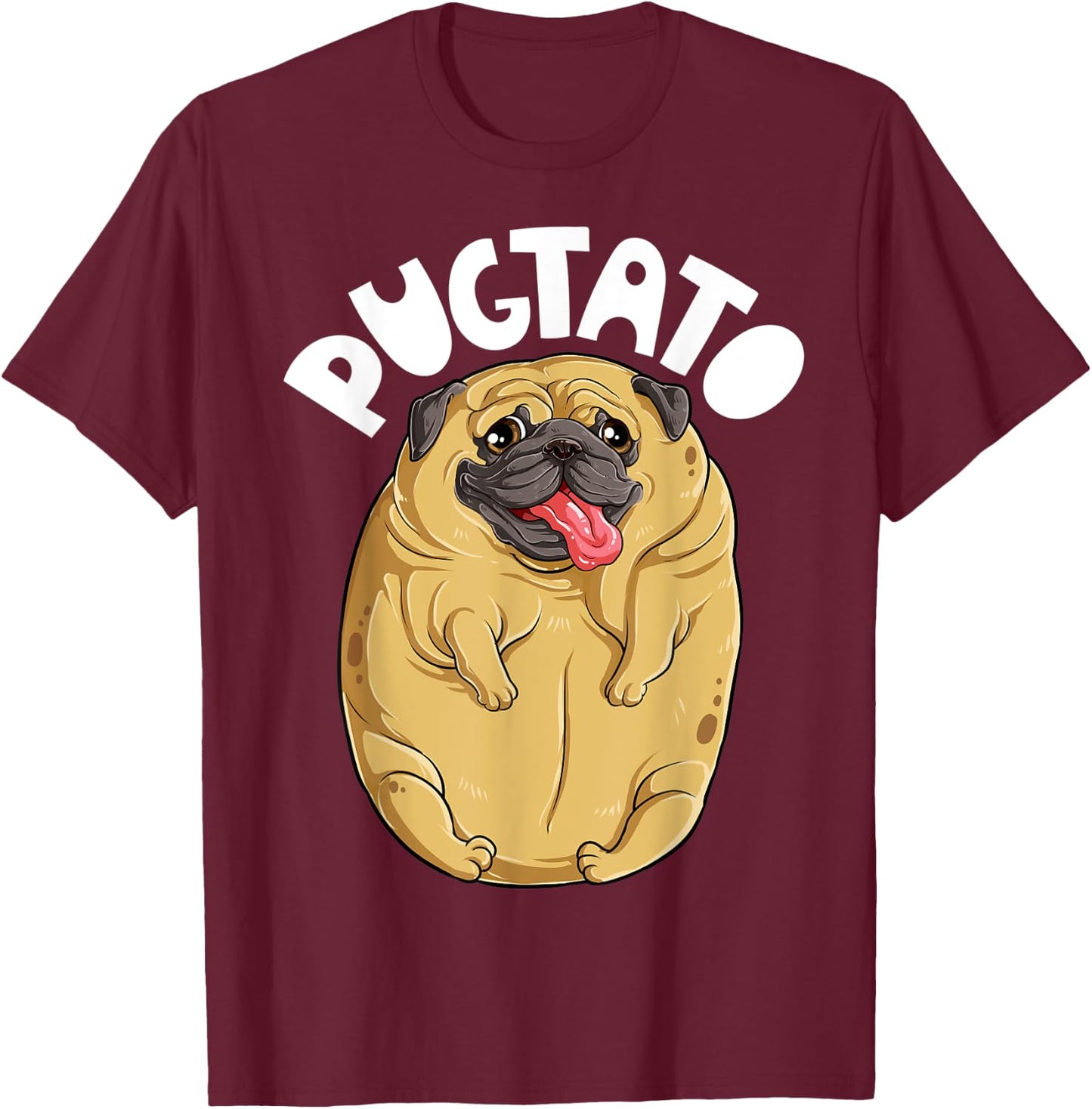 Pugtato Pug Potato Shirt Dog Lovers Costume Funny Meme Gifts T-Shirt - T-Shirt | Maroon
