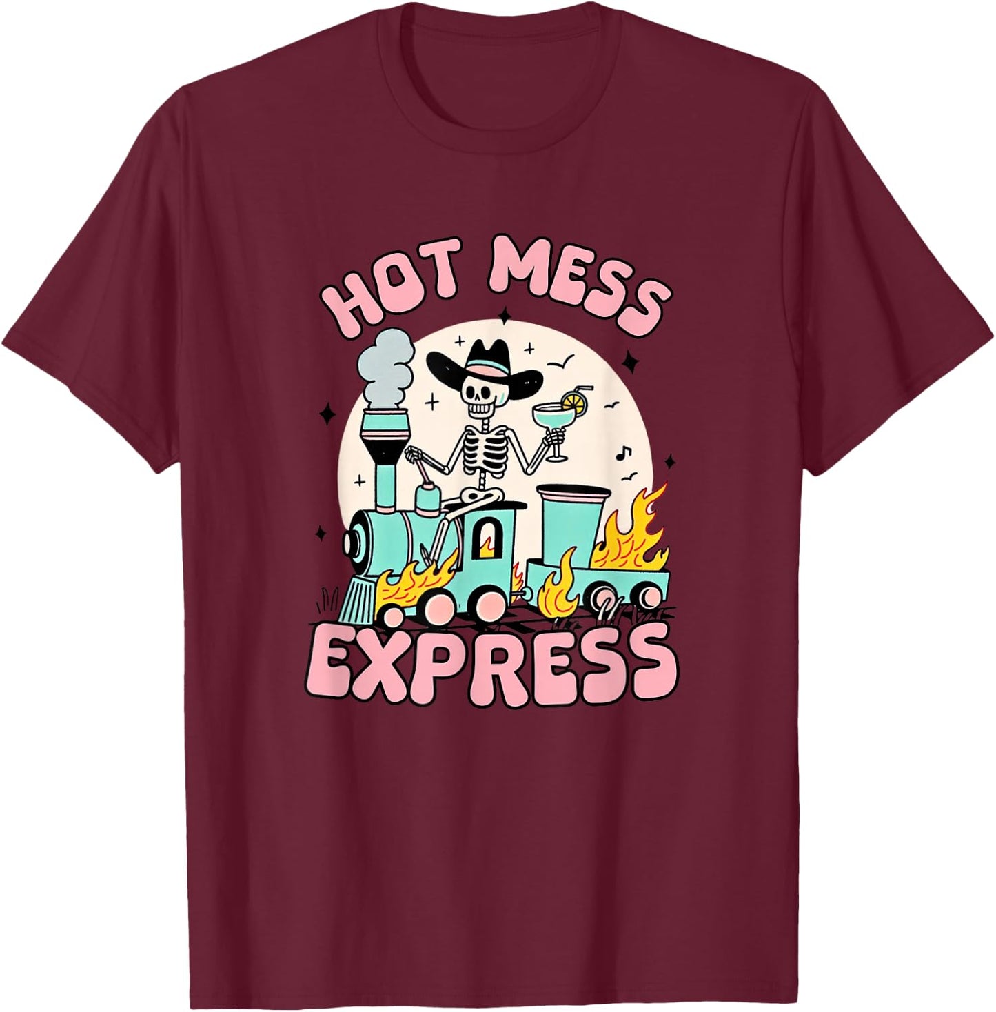Snarky Hot Mess Express Funny T-Shirt - T-Shirt | Maroon