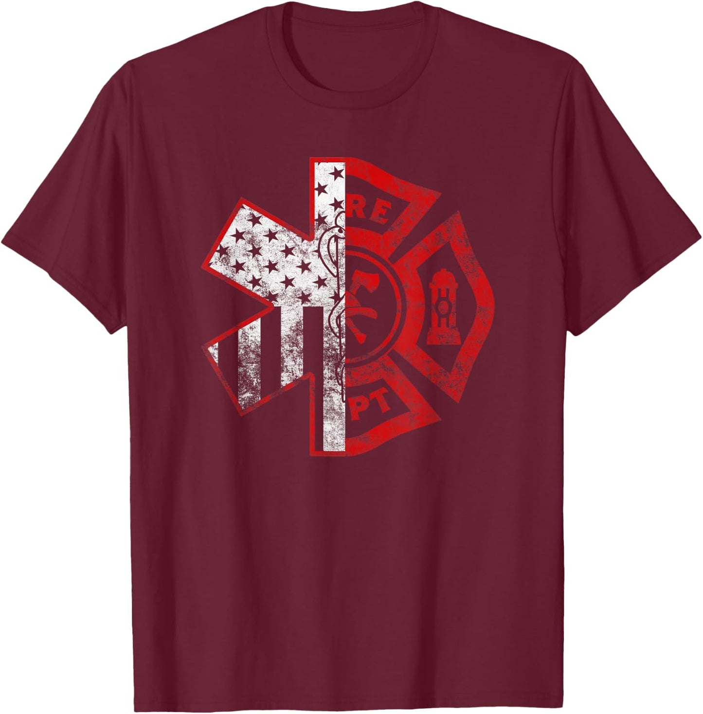 Emergency Medical Services EMS EMT EMR Firefighter Paramedic T-Shirt - T-Shirt | Maroon