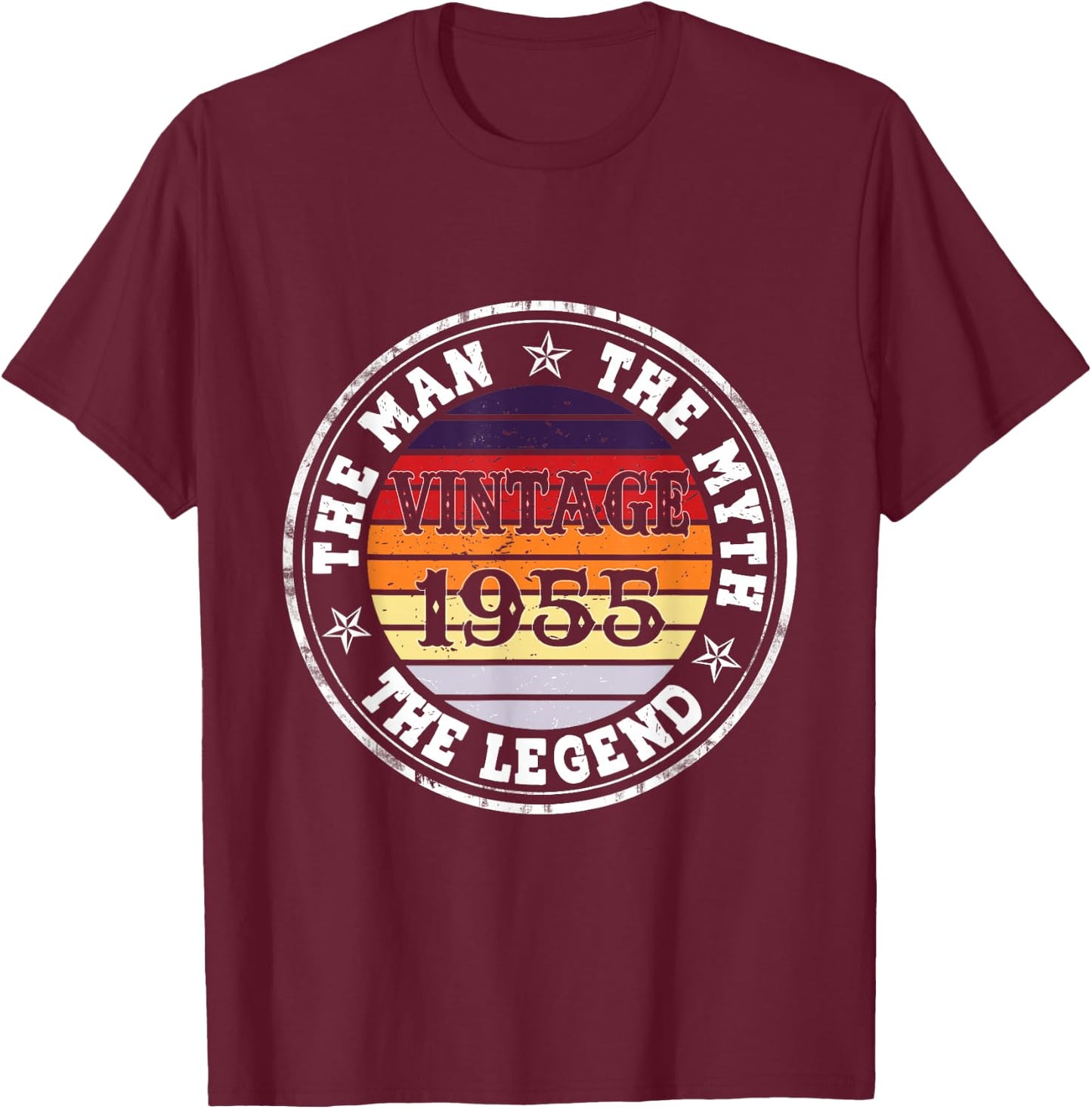 Man Myth Legend 1955 70th Birthday For 70 Years Old T-Shirt - T-Shirt | Maroon