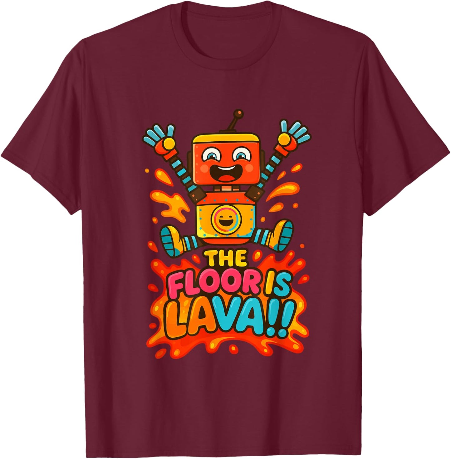 Rusty’s Floor is Lava Kids Adventure Fun T-Shirt - T-Shirt | Maroon