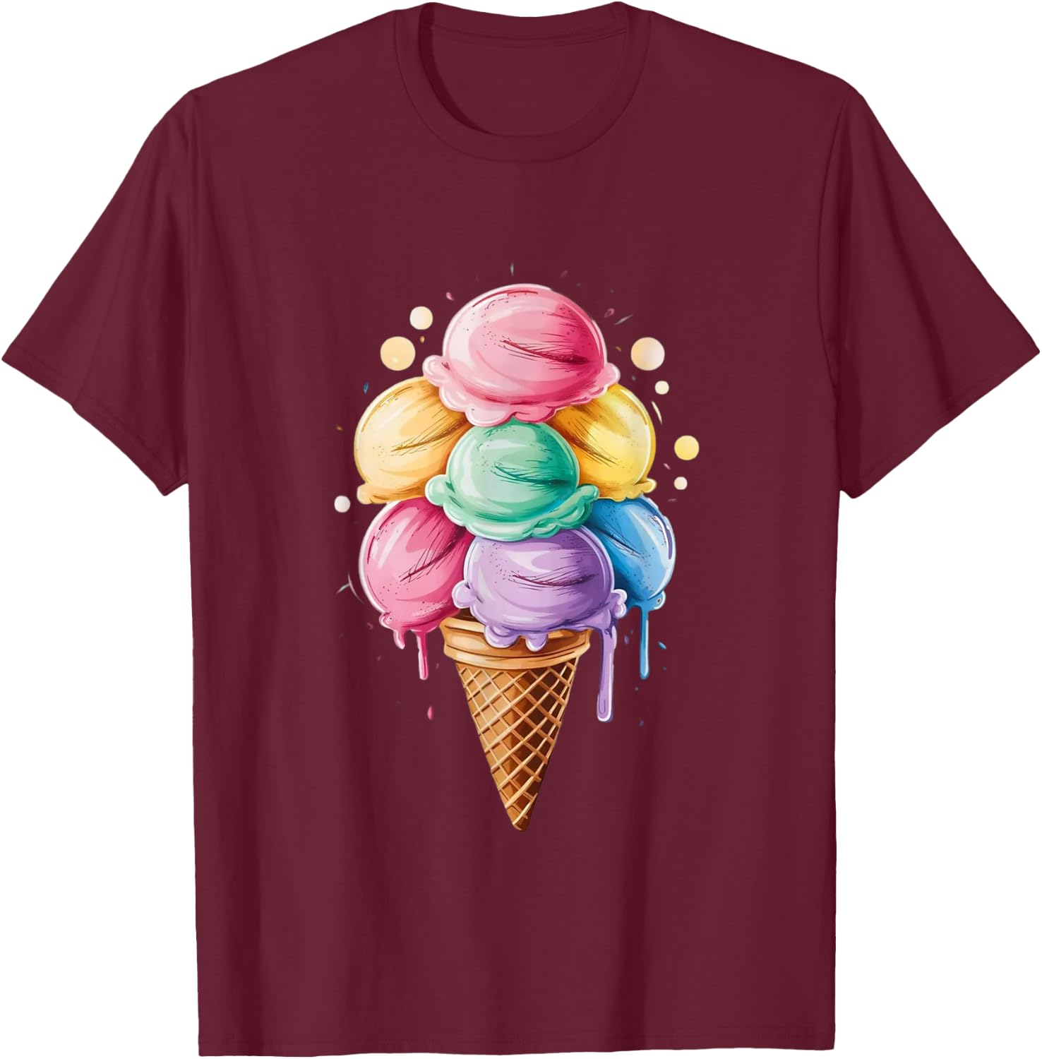 Ice Cream Gift Girls & Women - Ice Cream Cone T-Shirt - T-Shirt | Maroon