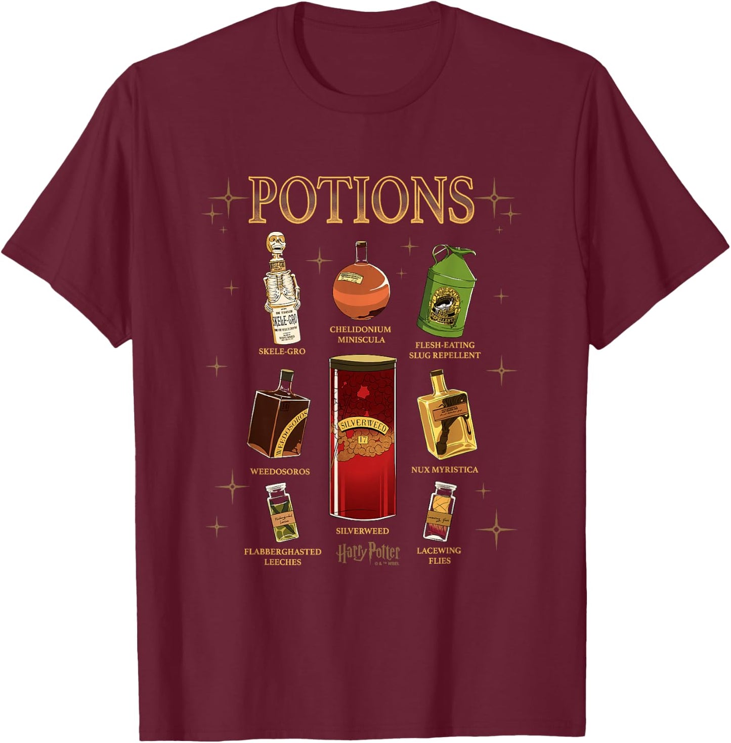 Harry Potter and The Chamber of Secrets Potions Textbook T-Shirt - T-Shirt | Maroon