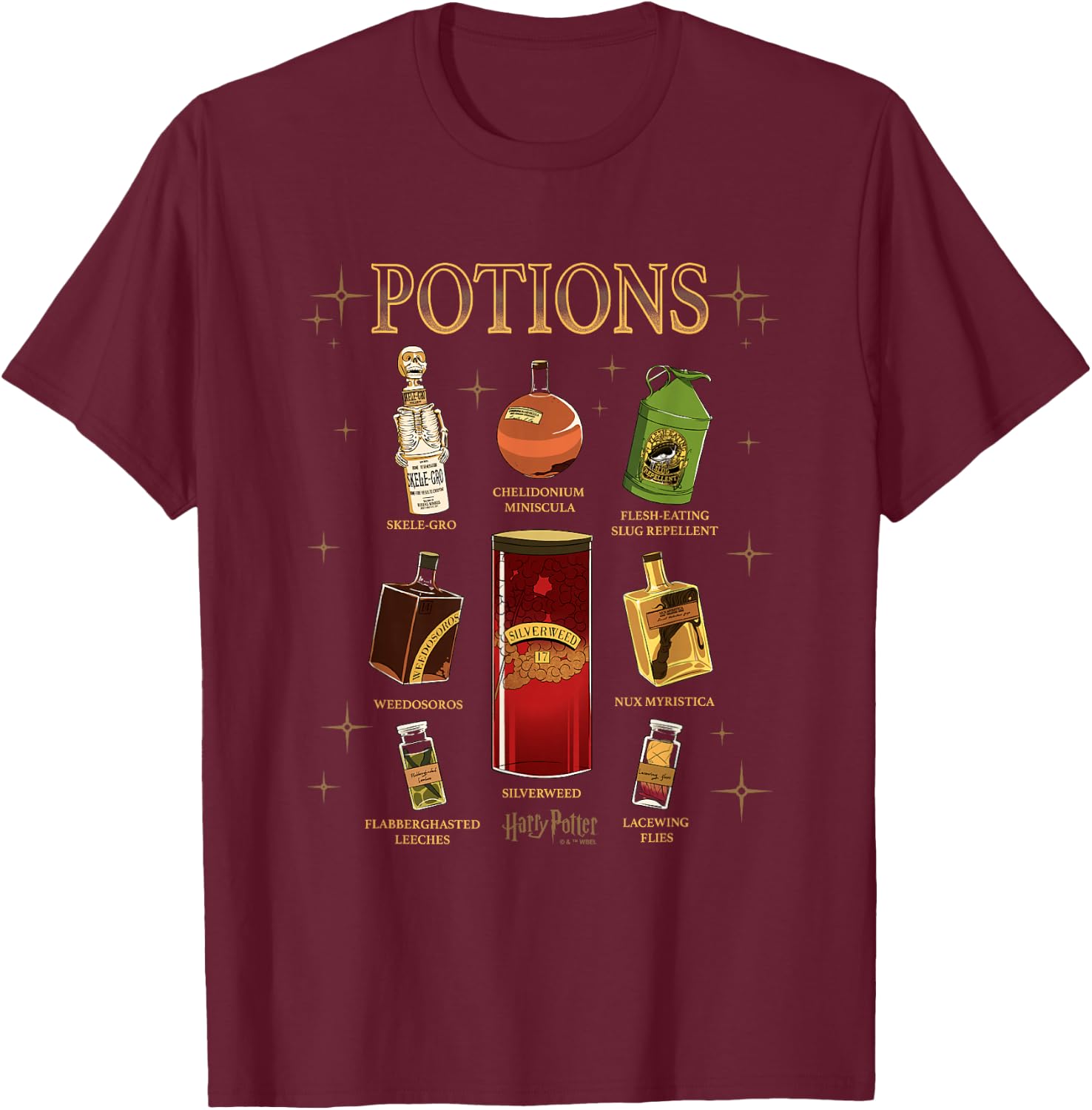 Harry Potter and The Chamber of Secrets Potions Textbook T-Shirt - T-Shirt | Maroon