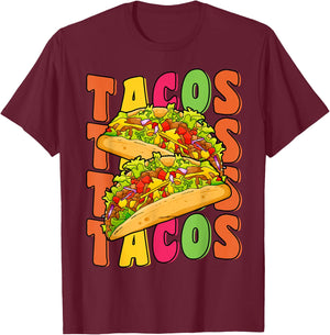 Groovy Taco Tuesday Retro Funny Taco Lover Cinco De Mayo T-Shirt - T-Shirt | Maroon
