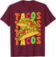 Groovy Taco Tuesday Retro Funny Taco Lover Cinco De Mayo T-Shirt - T-Shirt | Maroon