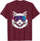 Ski Snowboard Cat Goggles Winter Sports Snowboarder Skiing T-Shirt - T-Shirt | Maroon