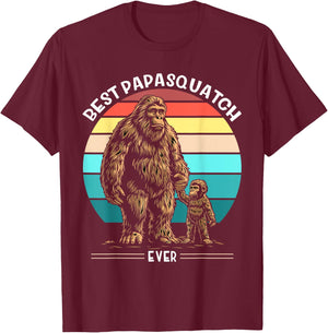 Best Papa Squatch Ever Father's Day Bigfoot Papa T-Shirt - T-Shirt | Maroon