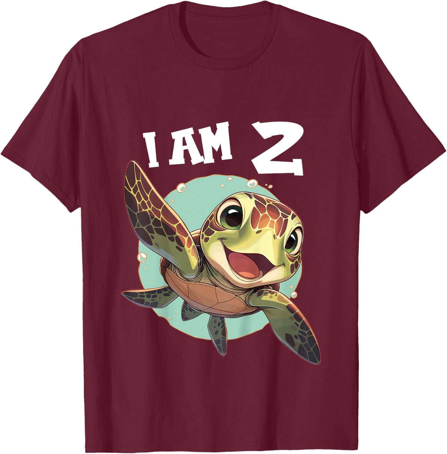 2 Years old 2 birthday Sea Turtles Boy Girl Sea Turtle T-Shirt - T-Shirt | Maroon
