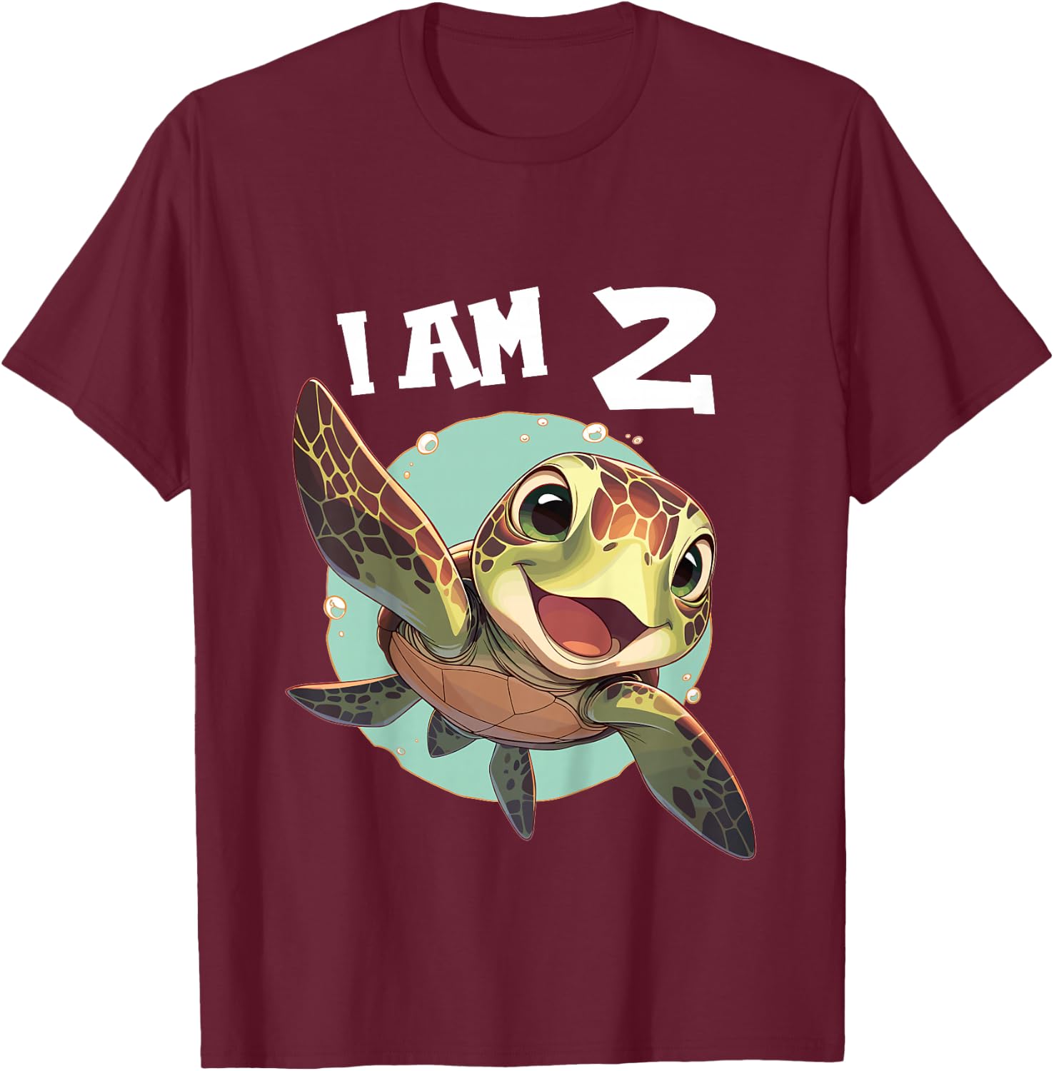 2 Years old 2 birthday Sea Turtles Boy Girl Sea Turtle T-Shirt - T-Shirt | Maroon